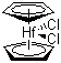 Struktur image of bis-(Cyclopentadienyl)hafnium dichloride
