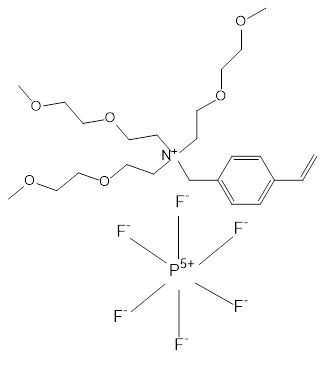 Struktur image of 4-Ethenyl-N,N,N-tris[2-(2-methoxyethoxy)ethyl]-, benzenemethanaminium, hexafluorophosphate(1-) (1:1)