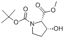 Struktur image of (2S,3R)-1-tert-Butyl-2-methyl-3-hydroxypyrrolidine-1,2-dicarboxylate