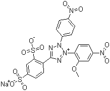Struktur image of 2-(2-Methoxy-4-nitrophenyl)-3-(4-nitrophenyl)-5-(2,4-disulfophenyl)-2H-tetrazolium sodium salt