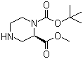 Struktur image of (2R)-1,2-Piperazinedicarboxylic acid 1-(1,1-dimethylethyl) 2-methyl ester