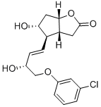 Struktur image of 2H-Cyclopenta[b]furan-2-one, 4-[(1E,3R)-4-(3-chlorophenoxy)-3-hydroxy-1-buten-1-yl]hexahydro-5-hydroxy-, (3aR,4R,5R,6aS)-