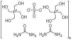Struktur image of Tetrakis(hydroxymethyl)phosphonium sulfate urea polymer