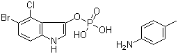 Struktur image of 5-Bromo-4-chloro-3-indolyl phosphate p-toluidine salt