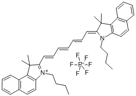 Struktur image of 4,5:4',5'-dibenzo-1,1'-dibutyl-3,3,3',3'-tetramethylindatricarbocyanine hexafluorophosphate