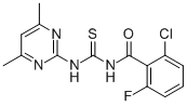 Struktur image of 2-Chloro-N-(4,6-dimethylpyrimidin-2-ylcarbamothioyl)-6-fluorobenzamide
