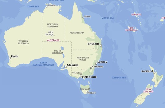Map about Chemical suppliers in Australia