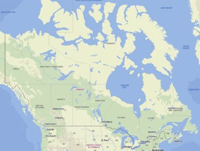 Map about Chemical suppliers in Canada