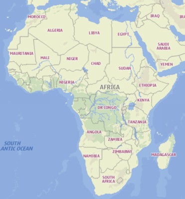 Map about Chemical suppliers in Africa