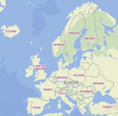 Map about Chemical suppliers in Europe